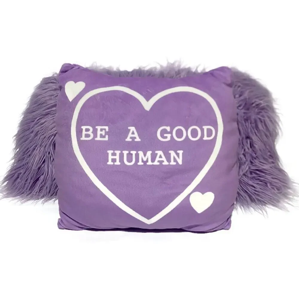 Be a Good Human Throw Pillow Purple 22